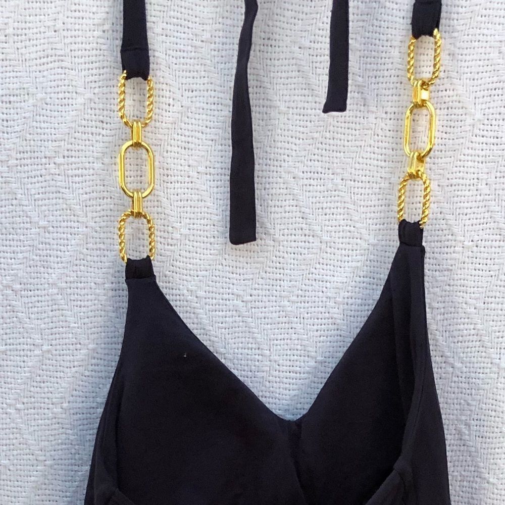 VS Bra‎ Tops Halter Swim Top With Gold Trim - Picture 4 of 10